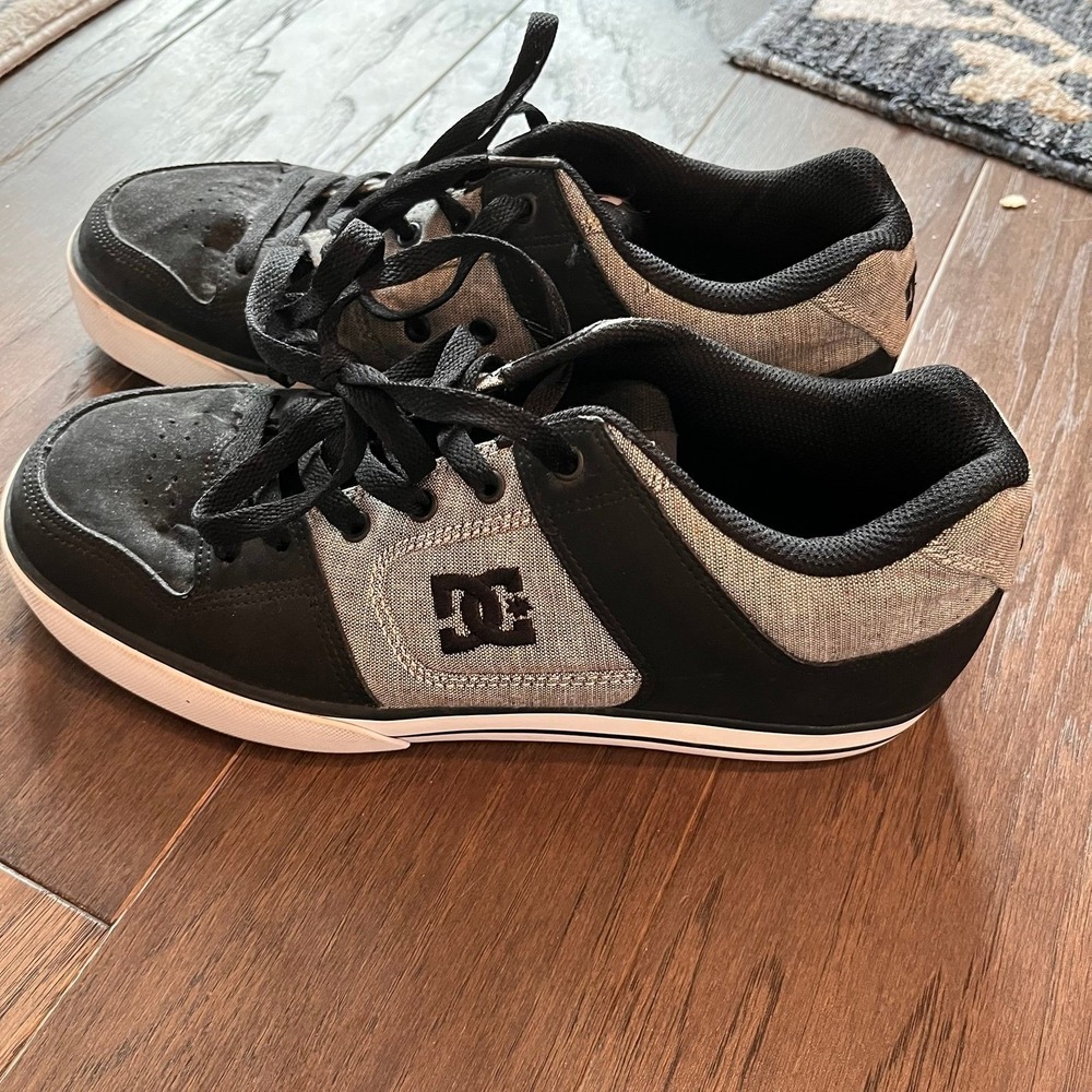 DC Shoes Men's Pure XE Black Heather Grey Skate Sneakers 301722 Size 9.5